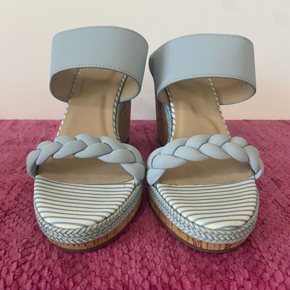 Draper James RSVP Charlotte Wedge Sandals Blue Size 8 - Picture 3 of 12